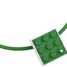 Contemporary pendant hand made with a Green LEGO brick and a diamond for any AFOL