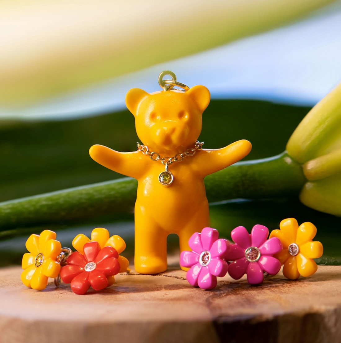 18K Yellow Daisy Earrings