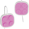 Pink 2 X 2 LEGO earring with sterling silver with modern look