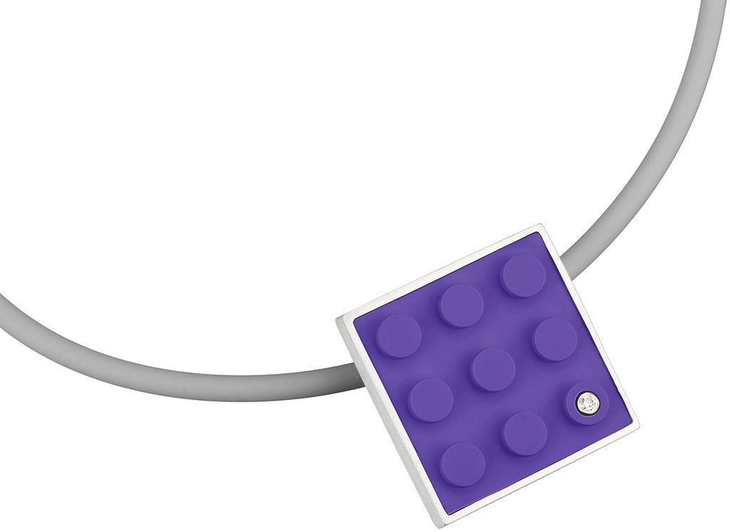 2 X 3 recycled purple LEGO pendant hand made for any AFOL