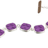 Purple 2 X 2 LEGO modern art jewelry bracelet hand fabricated with sterling silver