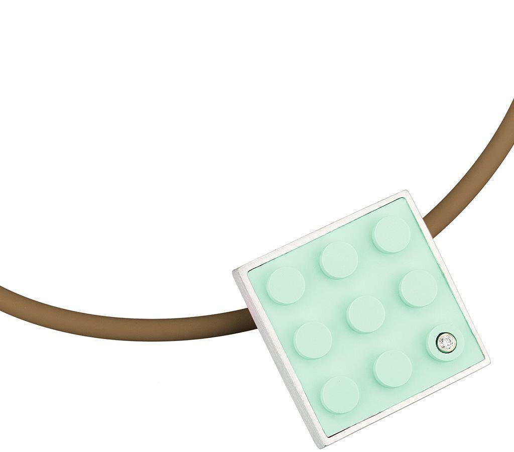 2 X 3 LEGO brick made into art jewelry with modern and simplistic style
